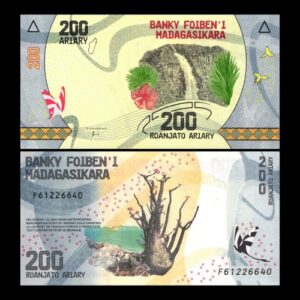 MADAGASCAR 200 ARIARY NEW ISSUE UNC BANKNOTE