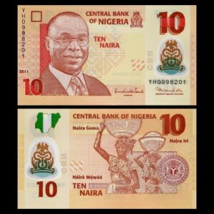 NIGERIA 10 NAIRA UNC POLYMER BANKNOTE