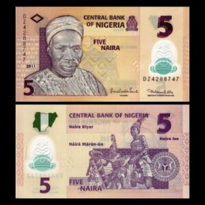 NIGERIA 5 NAIRA UNC POLYMER BANKNOTE