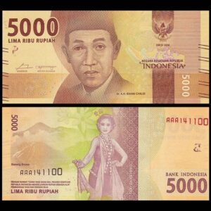 INDONESIA 5000 RUPIAH NEW ISSUE UNC BANKNOTE