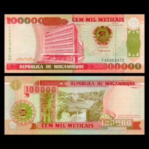 MOZAMBIQUE 100,000 METICAIS UNC BANKNOTE