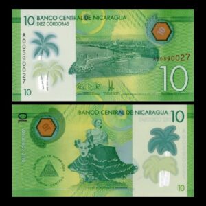 NICARAGUA 10 CORDOBAS UNC POLYMER BANKNOTE