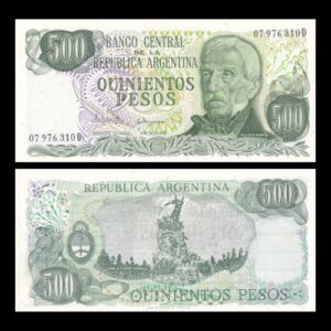 ARGENTINA 500 PESO UNC 1982 BANKNOTE