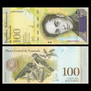 VENEZUELA 100,000 BOLIVARES UNC BANKNOTE