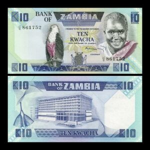 ZAMBIA 10 KWACHA UNC BANKNOTE