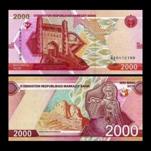 UZBEKISTAN 2,000 SOM NEW ISSUE UNC BANKNOTE