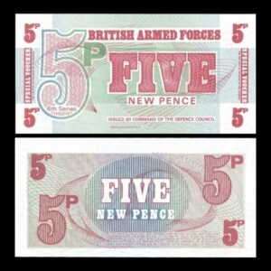 BRITISH ARMED FORCE (MILITARY) 5 PENCE UNC BANKNOTE