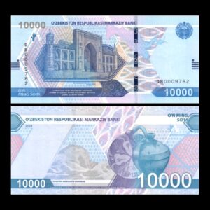 UZBEKISTAN 10,000 SOM NEW ISSUE UNC BANKNOTE