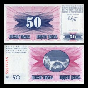 BOSNIA & HERZEGOVINA 50 DINARA UNC BANKNOTE