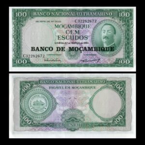 MOZAMBIQUE 100 ESCUDOS UNC BANKNOTE