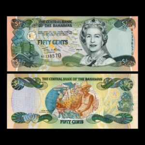 BAHAMAS 1/2 DOLLARS UNC BANKNOTE