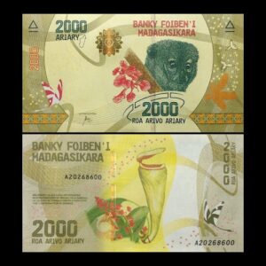 MADAGASCAR 2000 ARIARY NEW ISSUE UNC BANKNOTE