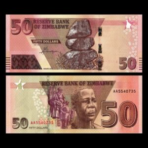 ZIMBABWE 50 DOLLARS NEW ISSUE UNC BANKNOTE