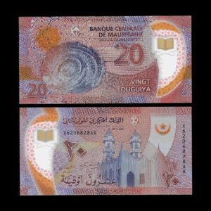 MAURITANIA 20 OUGUIYA UNC POLYMER BANKNOTE